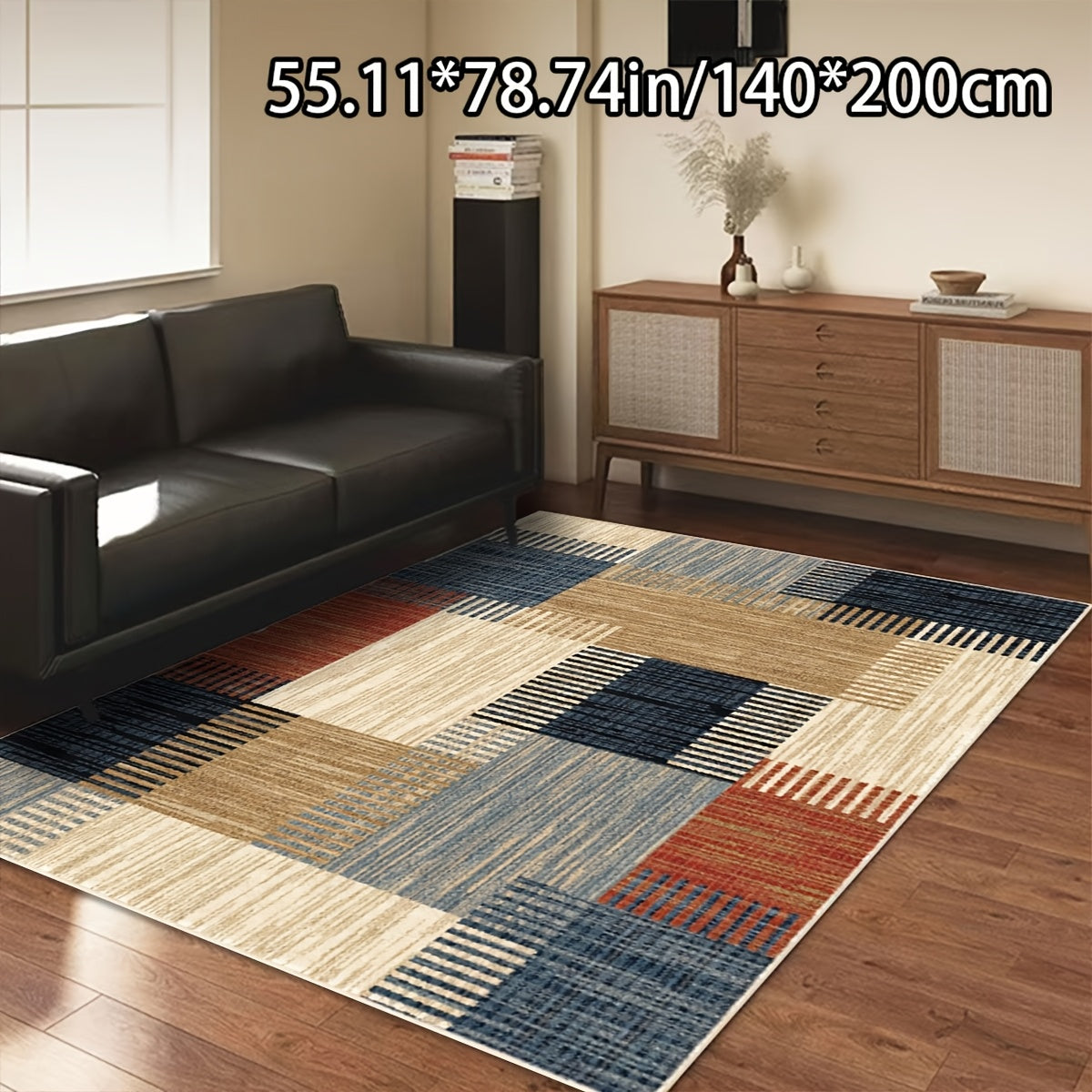 [Launch ][Golden Velvet + 1.76 LB Per Square Meter + Non-Slip Point Plastic Bottom + Bottom Point Plastic Pattern Craftsmanship]1pc Golden Velvet Home Decor Modern Abstract Geometric Pattern Versatile Decorative Style
