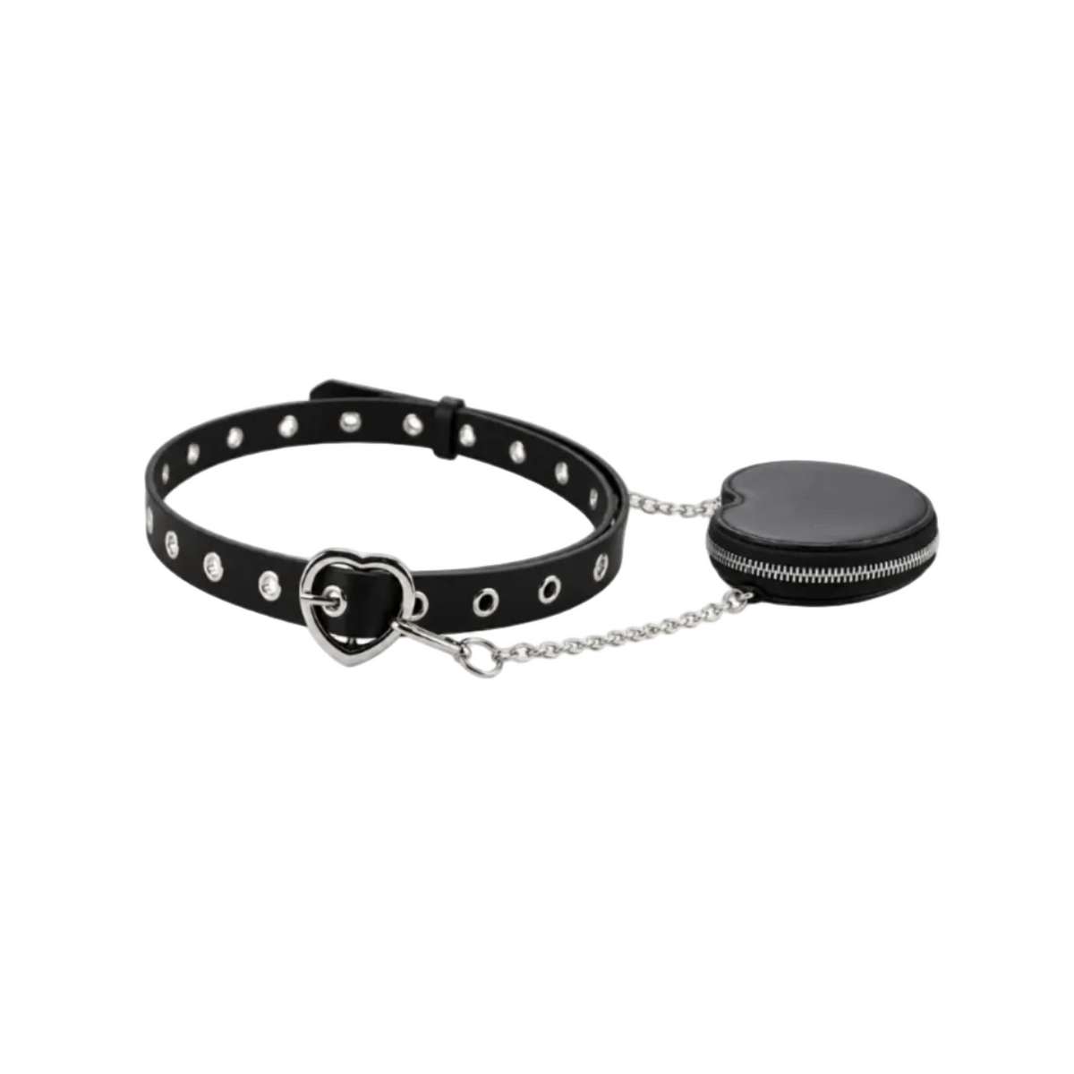 Black Heart Buckle Belt Pouch Set