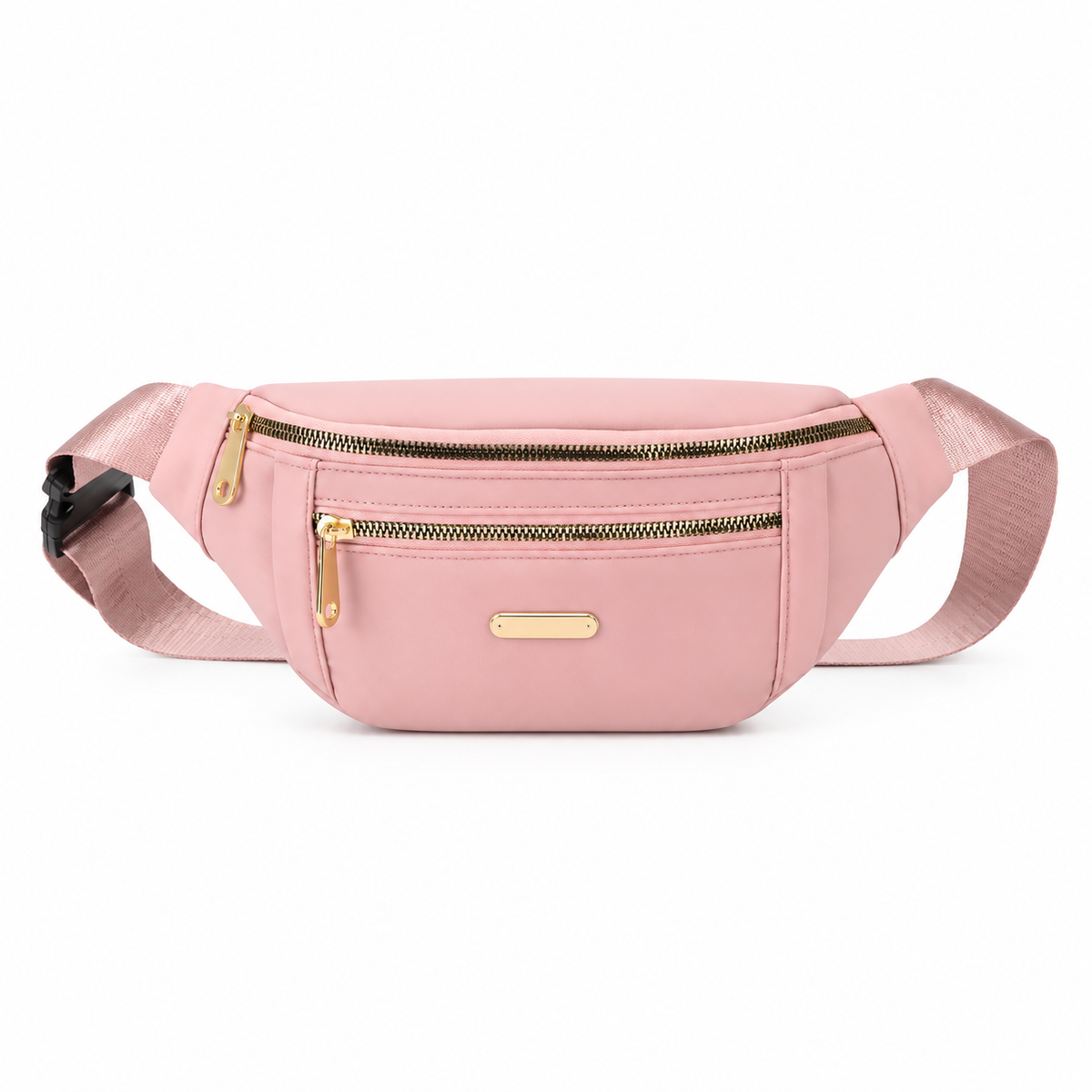 Blush Pink Adjustable Zipper Waist Bag