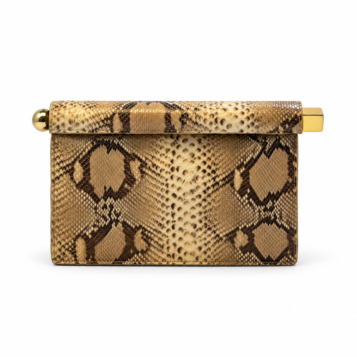 Luxury Snakeskin Print Clutch Bag