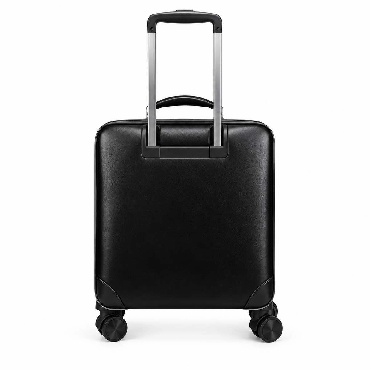 Classic Black Leather Business Trolley Bag
