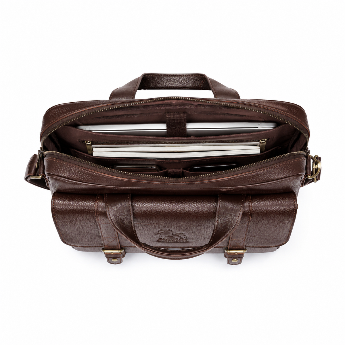 Premium Brown Leather Messenger Bag