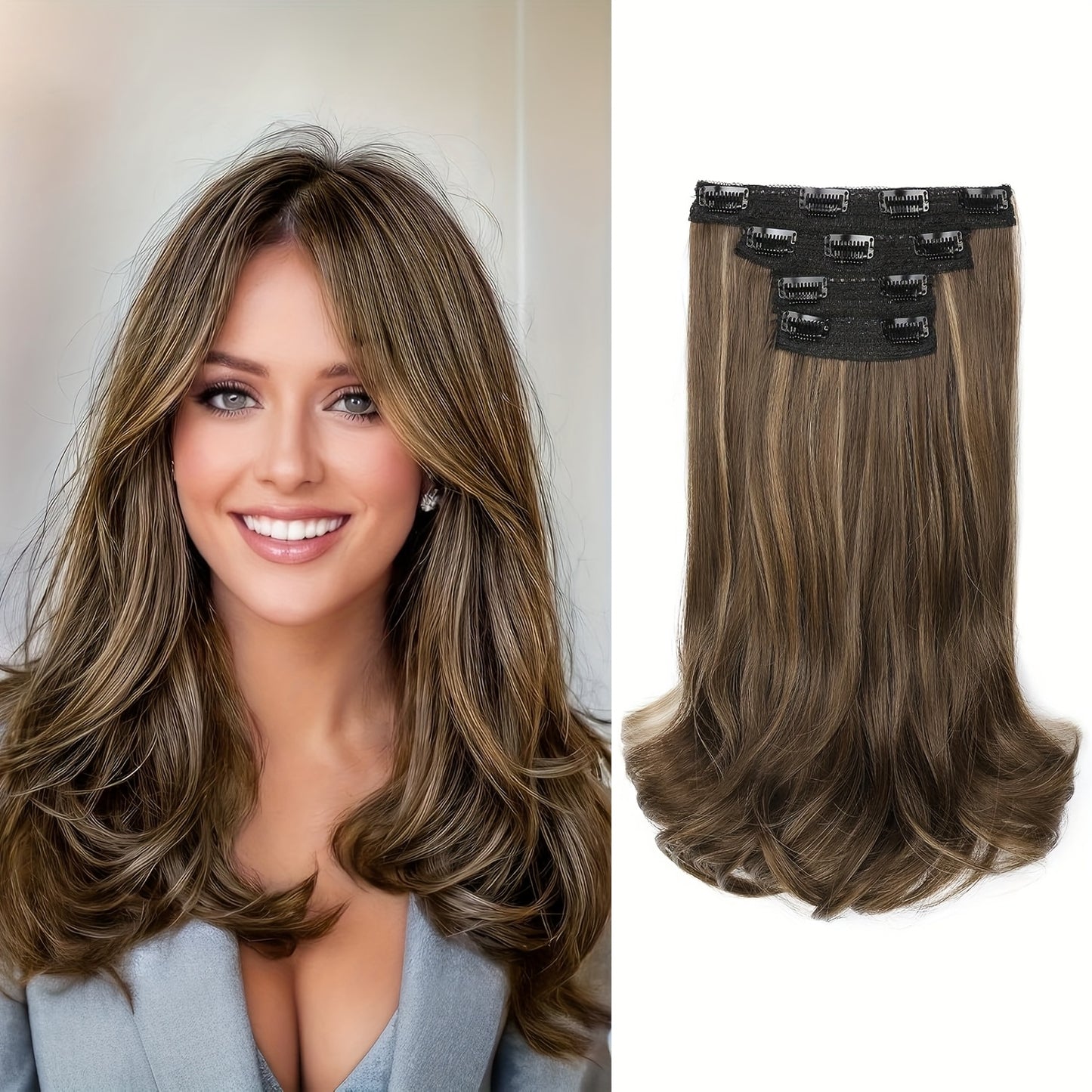 Clip In Hair Extensions, 4pcs Lace Weft Hair Extensions