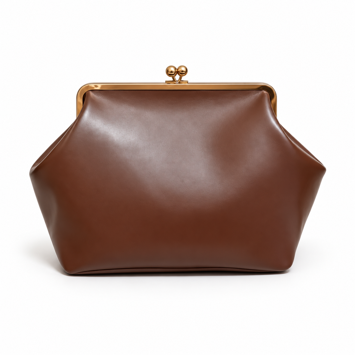 Chocolate Brown Vintage Kiss Lock Clutch