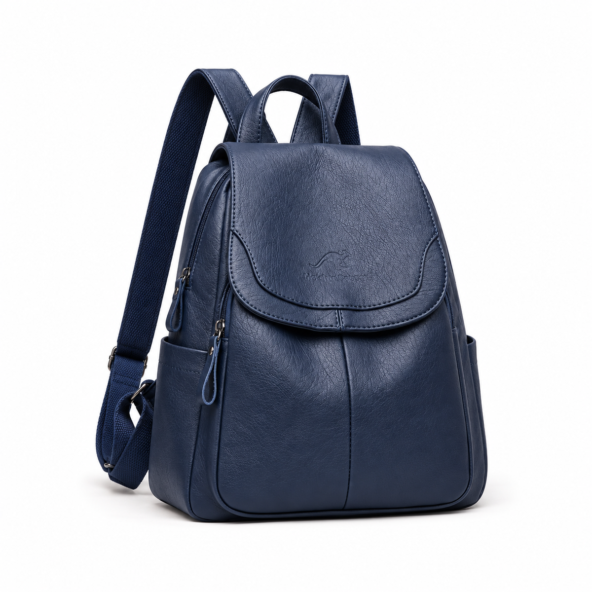 Dark Navy Blue Adjustable Flap Backpack