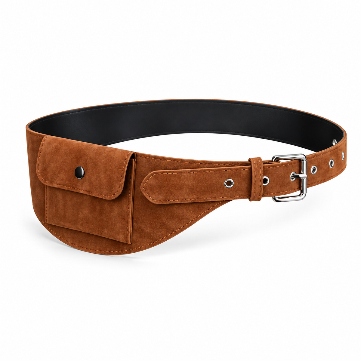 Brown Adjustable Waist Belt Pouch Bag