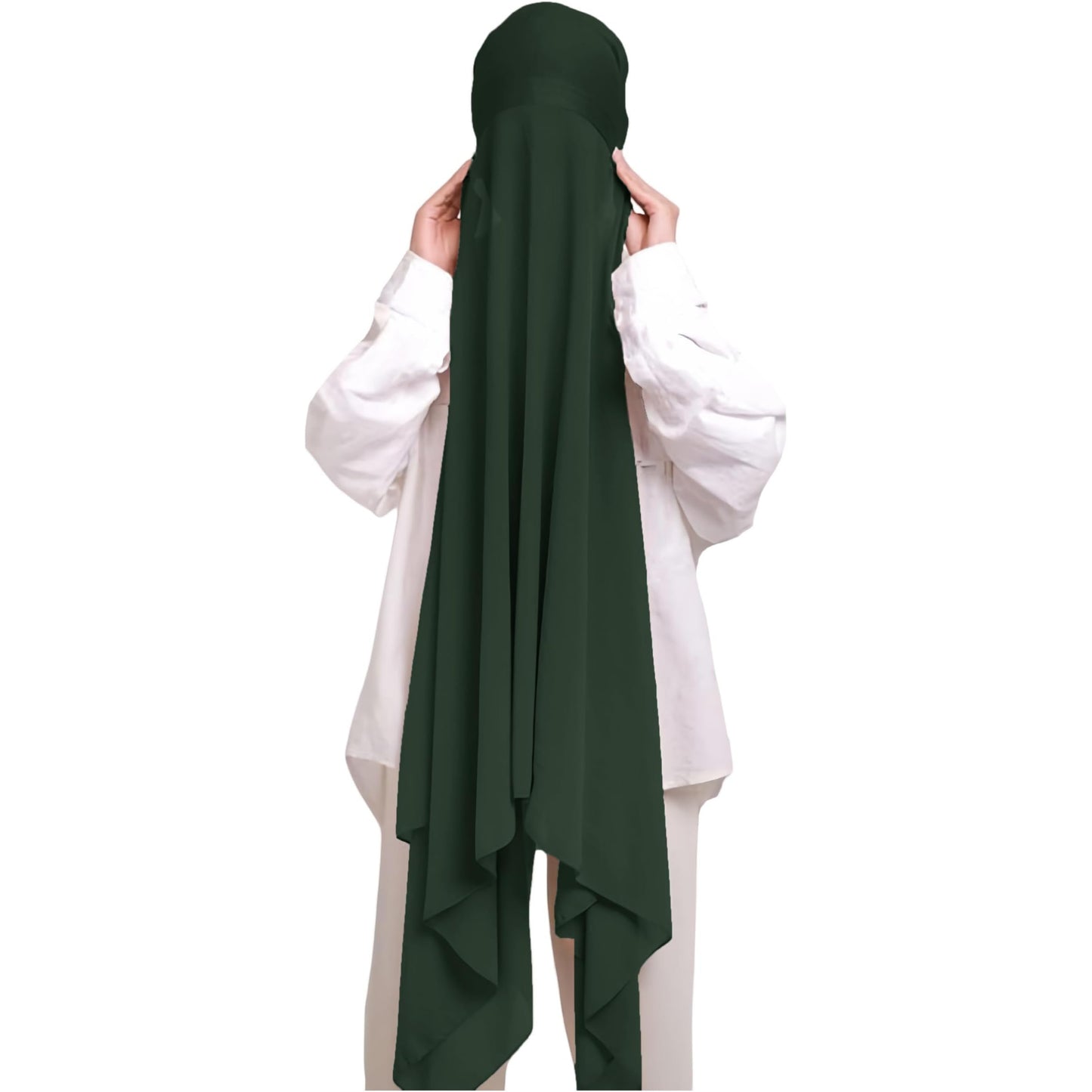 Instant Hijab Khimar Abaya - Elegant Islamic Prayer Veil with Tie Back Undercap, Lightweight Chiffon Fabric for Women, Quick Setup Modest Clothing for Travel, Work, Everyday