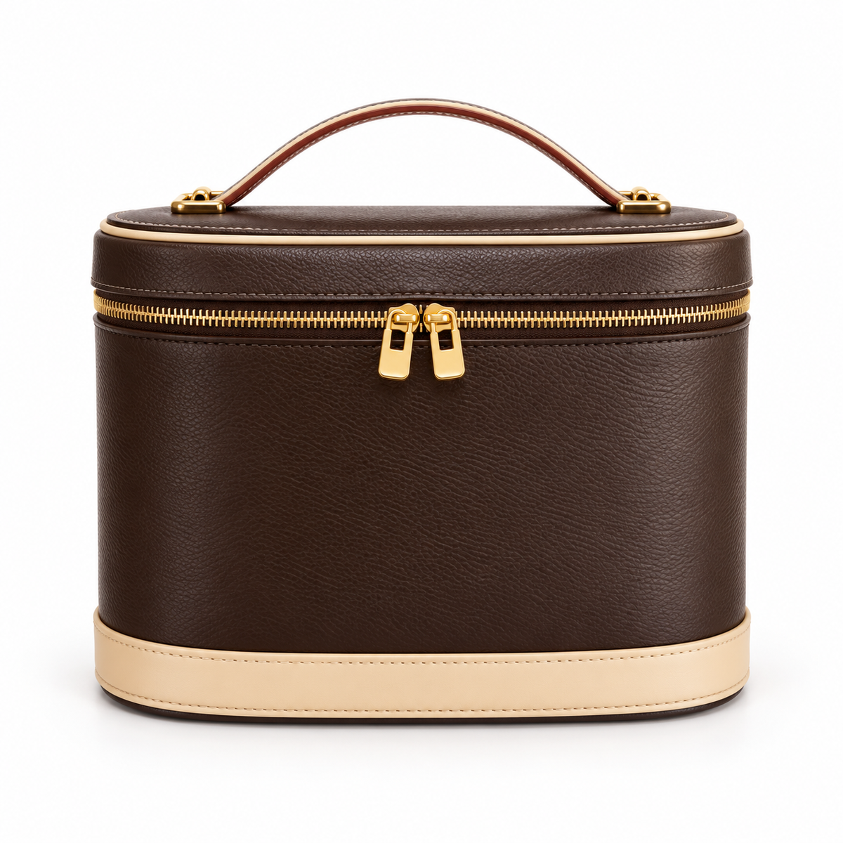Chocolate Brown Vegan Leather Vanity Bag