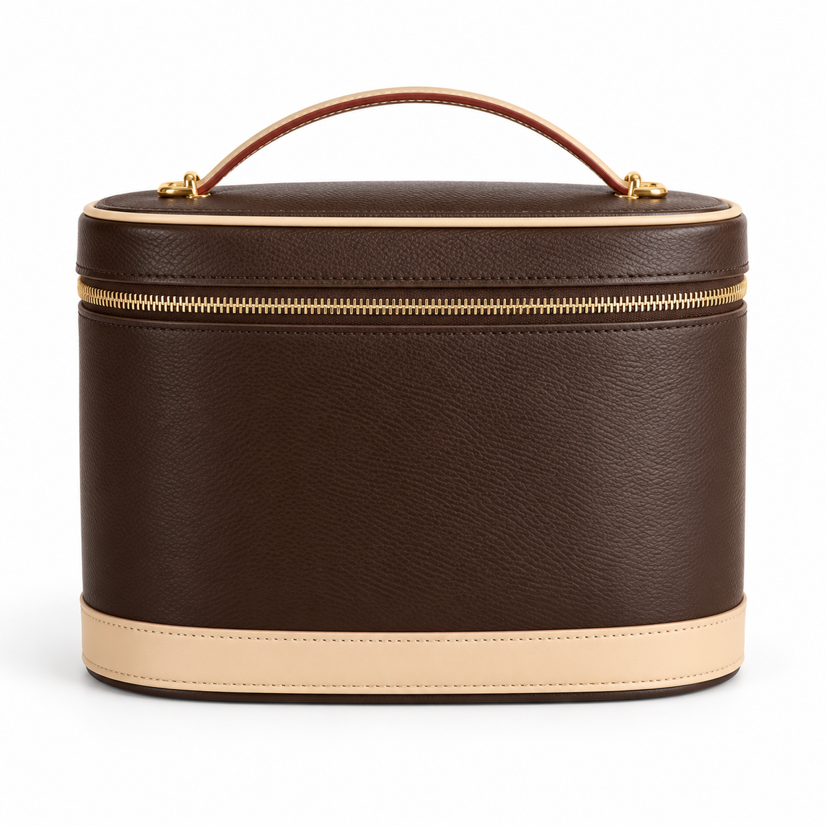 Chocolate Brown Vegan Leather Vanity Bag
