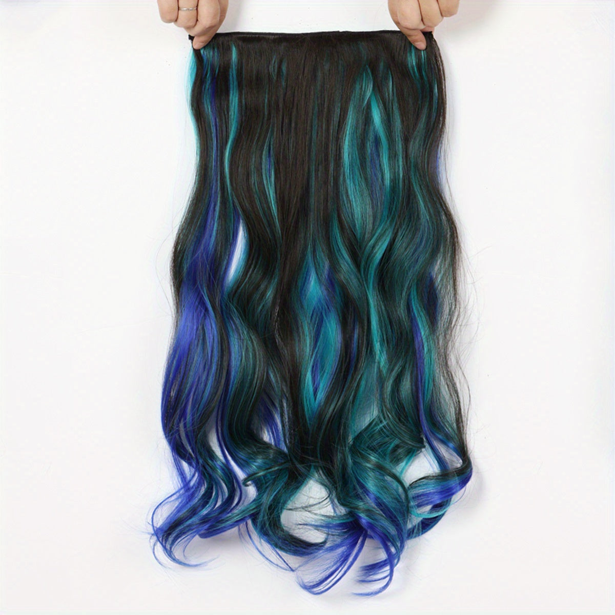 One Piece Hair Extension Synthetic 5 Clip Long Curly Hair Extensions Wig Natural Lifelike Wig