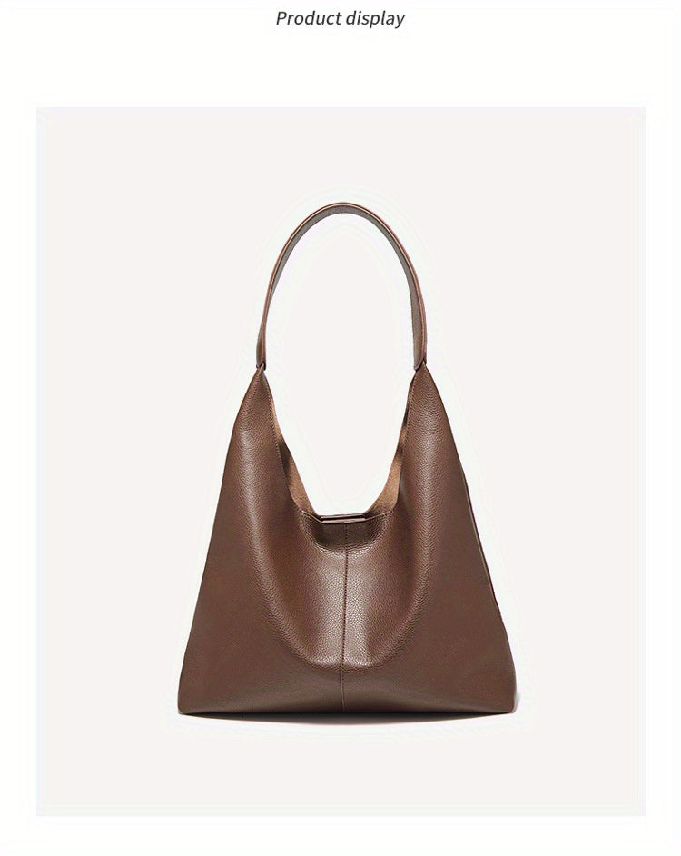 Women's Leather Tote Bag - Large Capacity Bucket Crossbody Bag with Adjustable Shoulder Strap