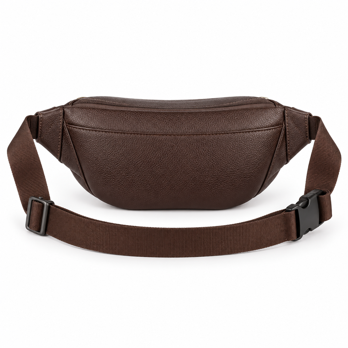Coffee Brown Textured Adjustable Waist Bag