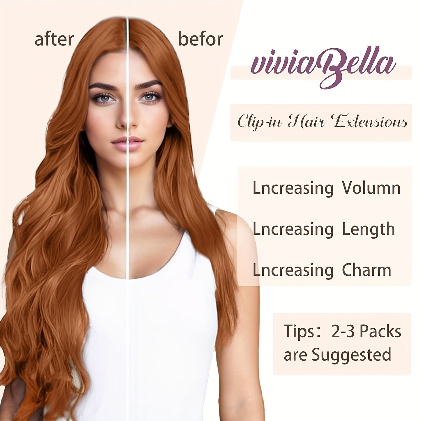 Meiverah Body Wave Clip-In Human Hair Extensions in Copper Red Shade, Made from Virgin Hair with Double Weft