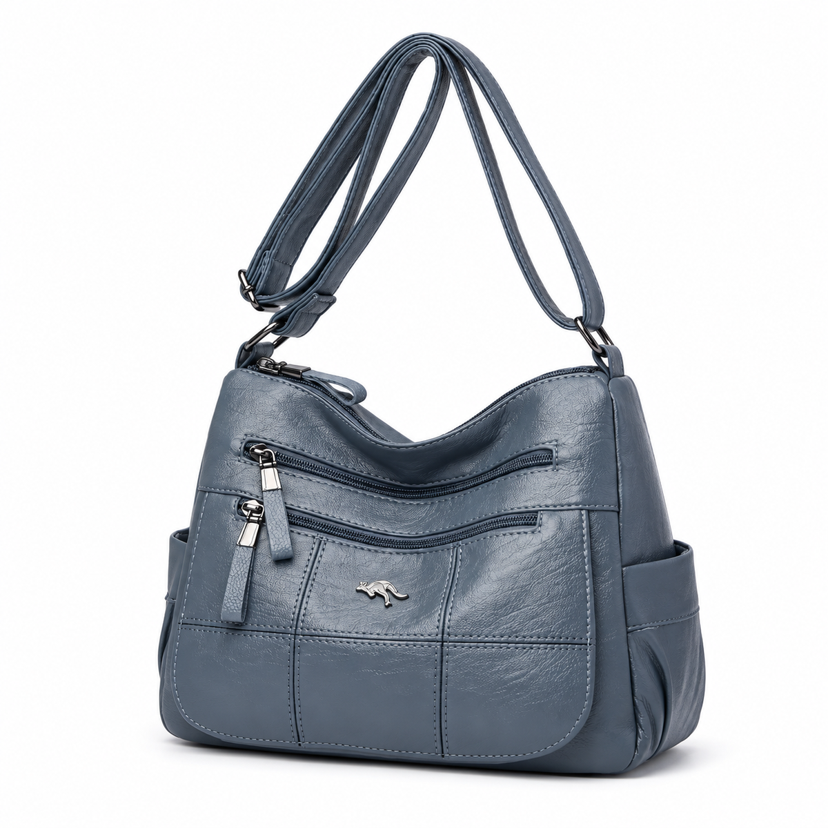 Light Blue Multi Pocket Crossbody Bag