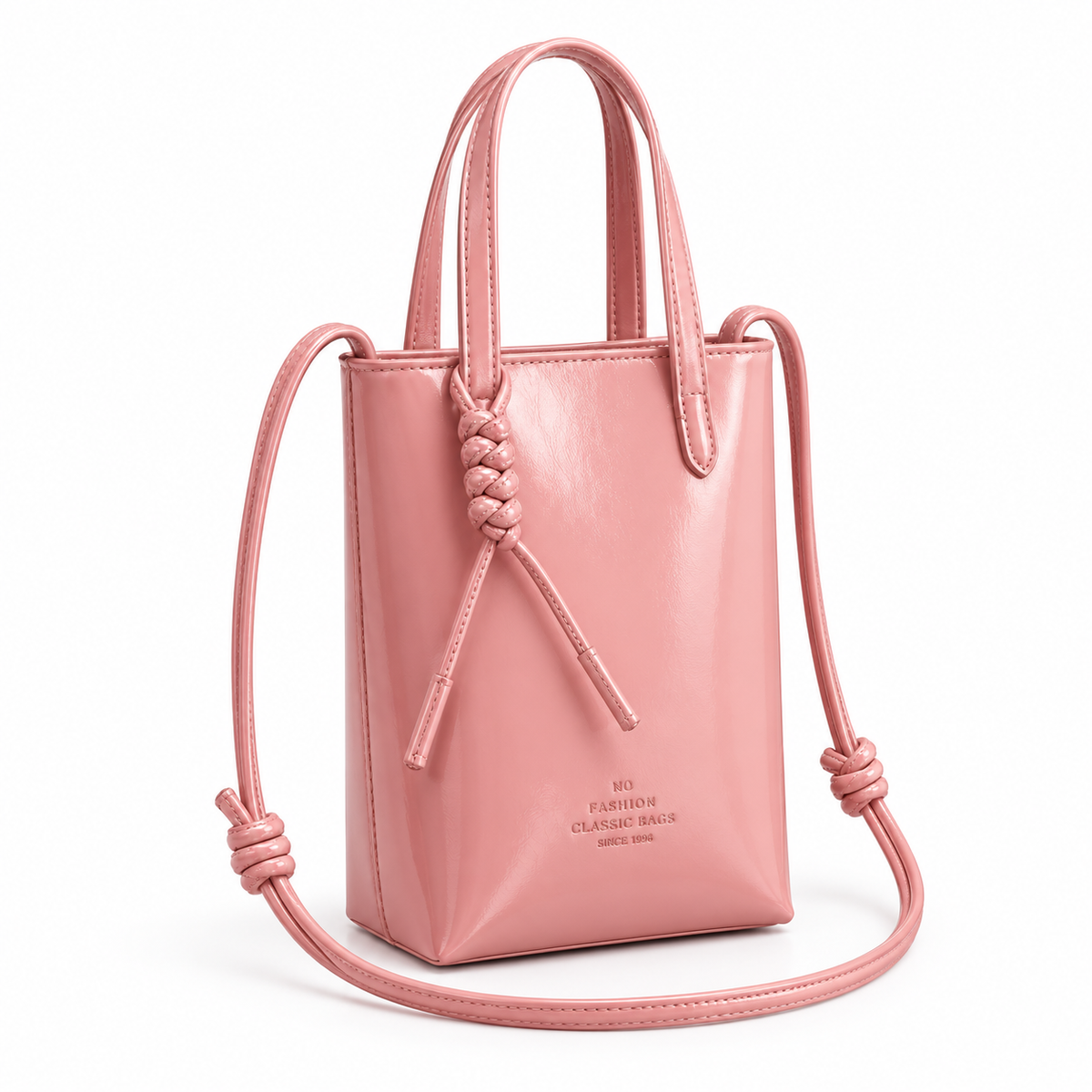 Elegant Blush Pink Knotted Crossbody Bag