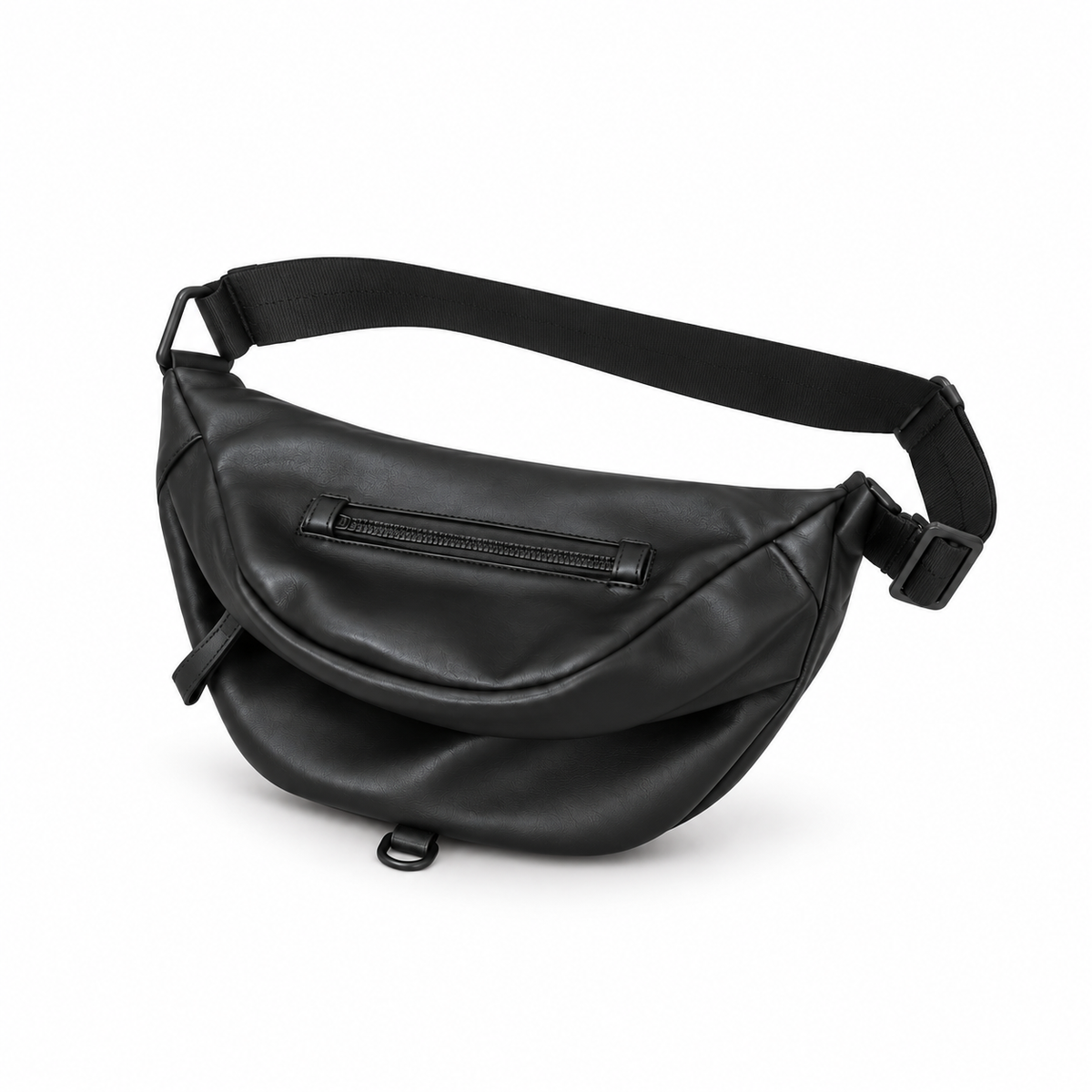Sleek Black Crescent Crossbody Sling Bag