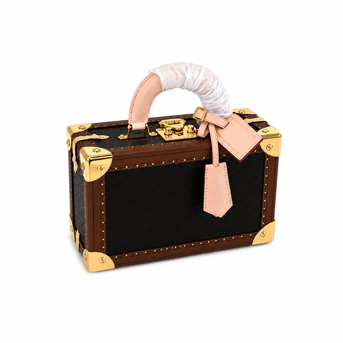 Luxury Vintage Trunk-Style Box Handbag