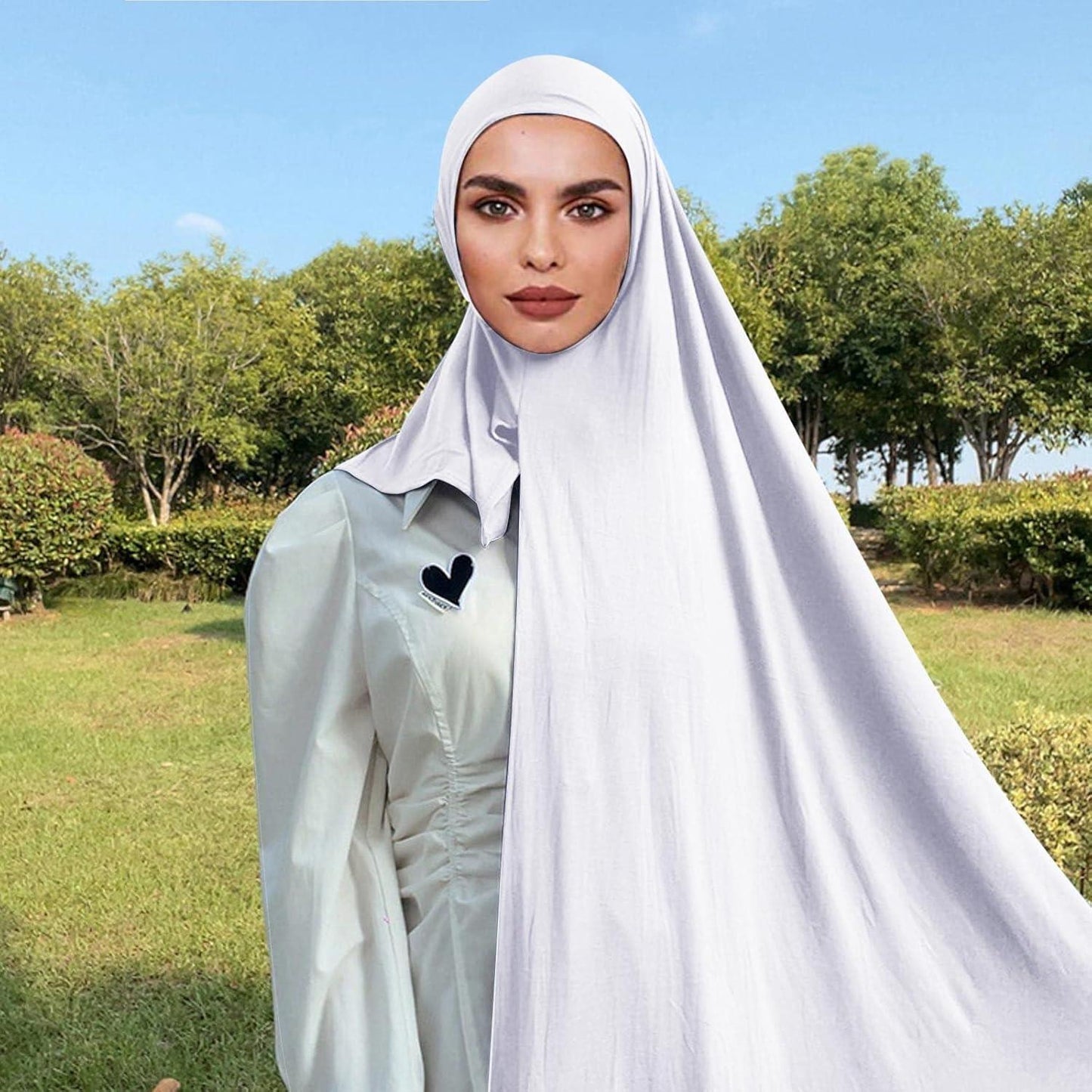 Muslim Hijab Scarf - Elegant Long Prayer Shawl, Lightweight Islamic Khimar Abaya for Women, Modest Muslim Clothing Accessory for Daily & Special Occasions - Easy-Care Hijab Scarf