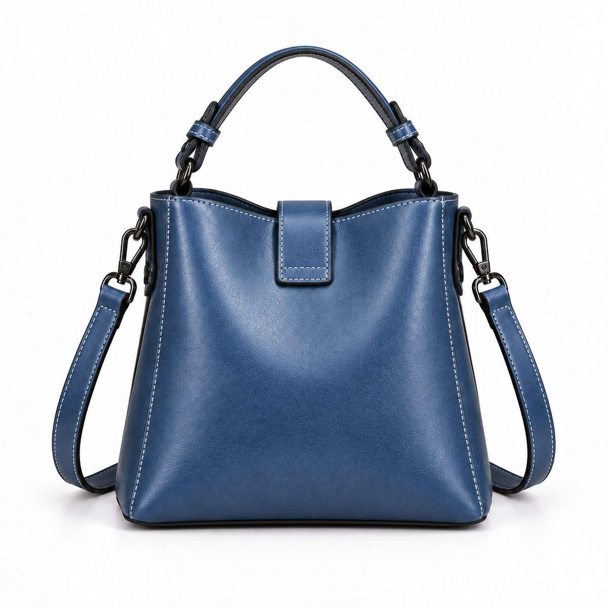 Elegant Blue Structured Crossbody Shoulder Handbag