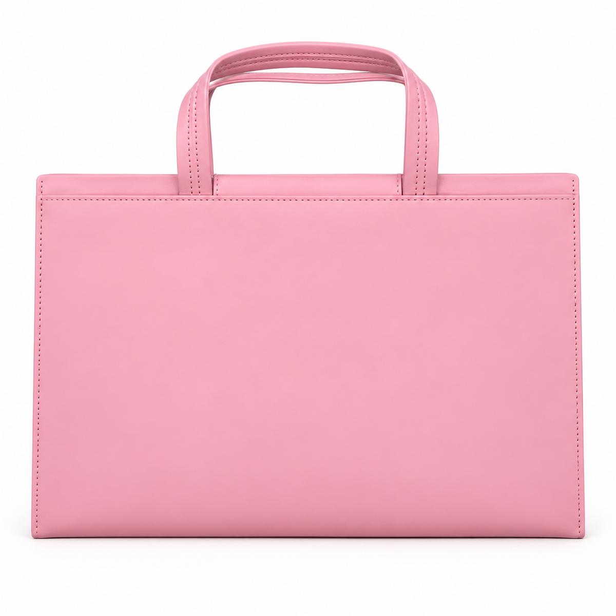 Elegant Pink Leather Laptop Tote Bag