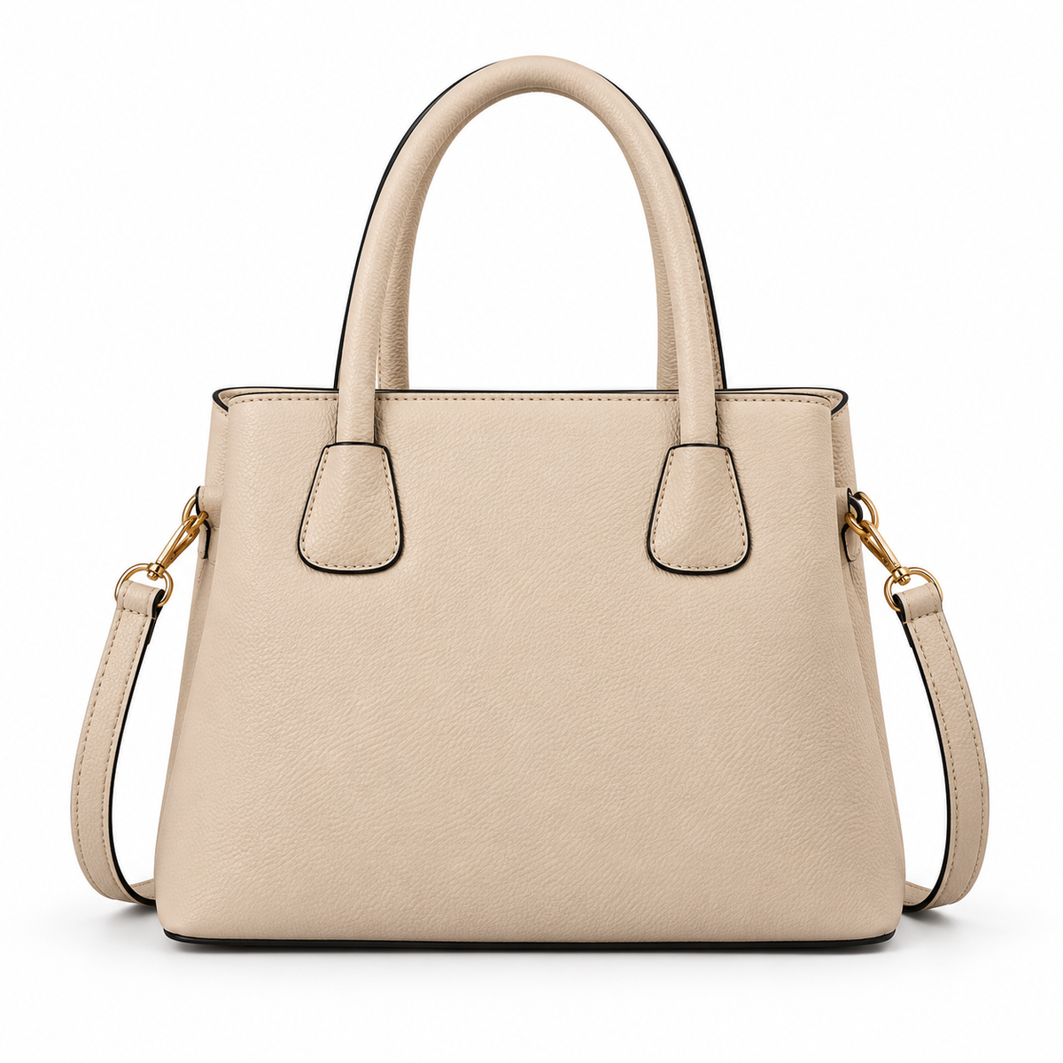 Elegant Beige Textured Tote Shoulder Bag