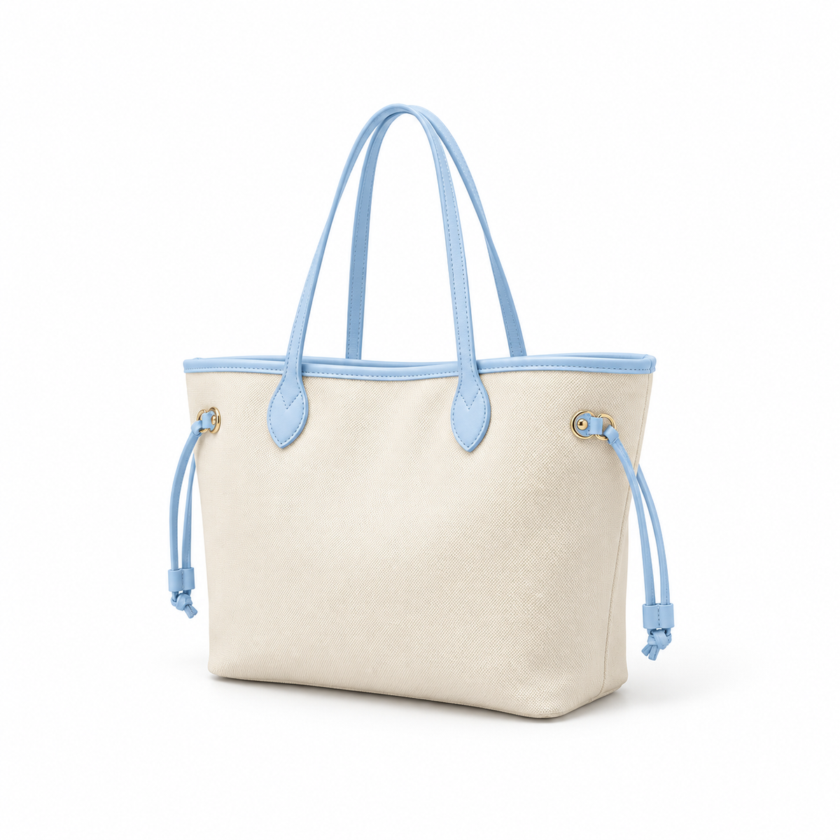 Beige Tote Bag With Vegan Leather