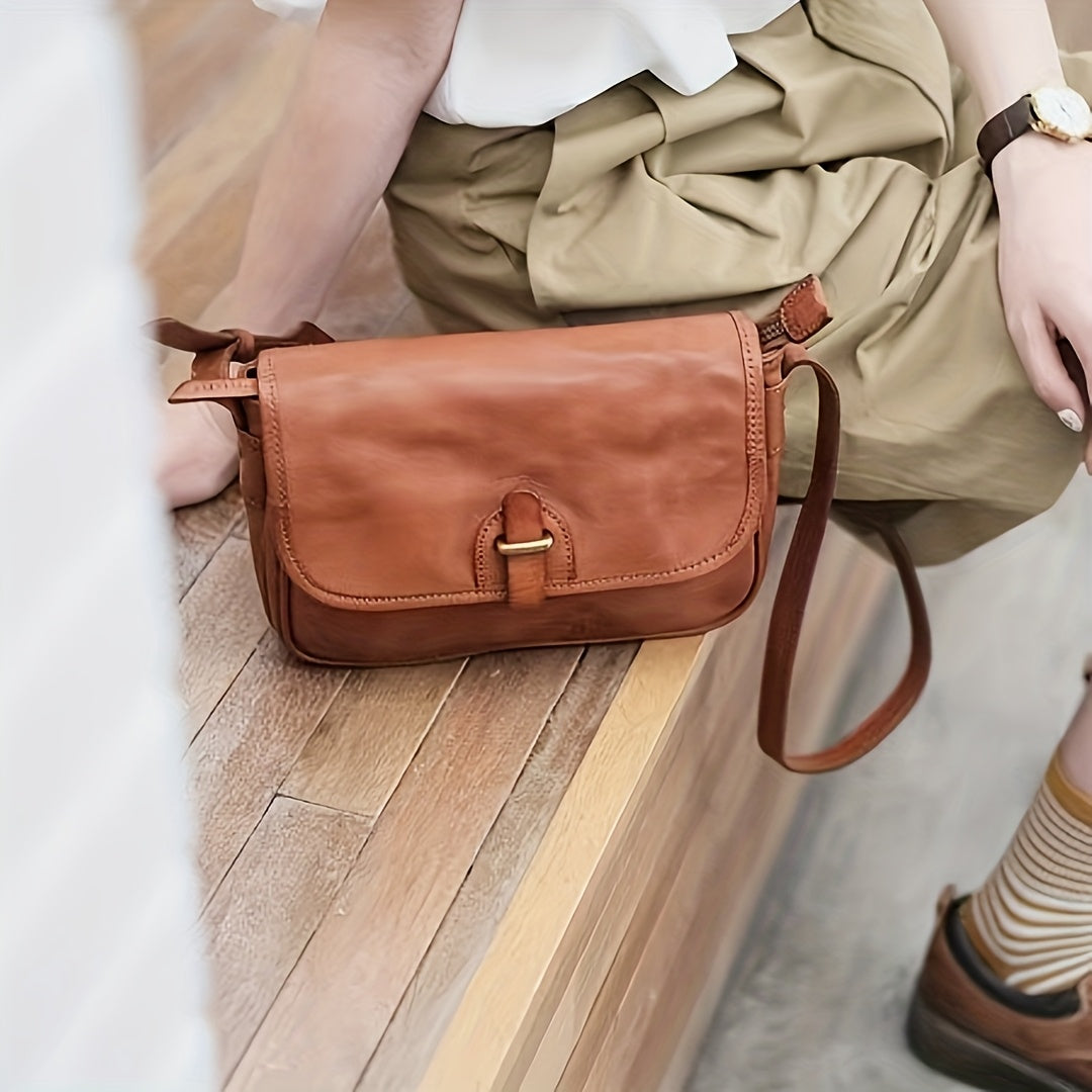 Ladies Leather Messenger Bag, Retro Crossbody Bag, Handbag, Crossbody Bag, Classic Design, Keep Your Daily Necessities Organized