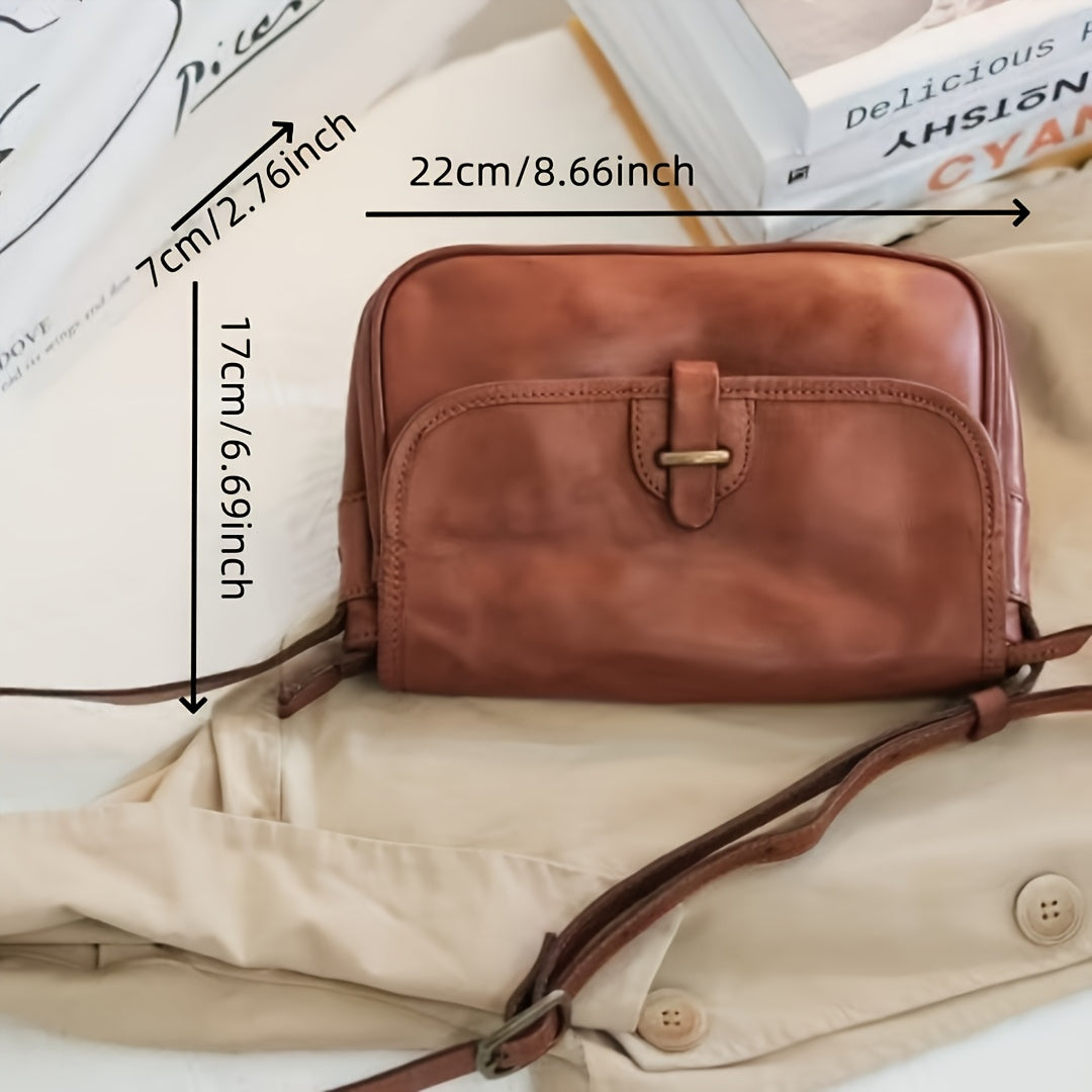 Ladies Leather Messenger Bag, Retro Crossbody Bag, Handbag, Crossbody Bag, Classic Design, Keep Your Daily Necessities Organized