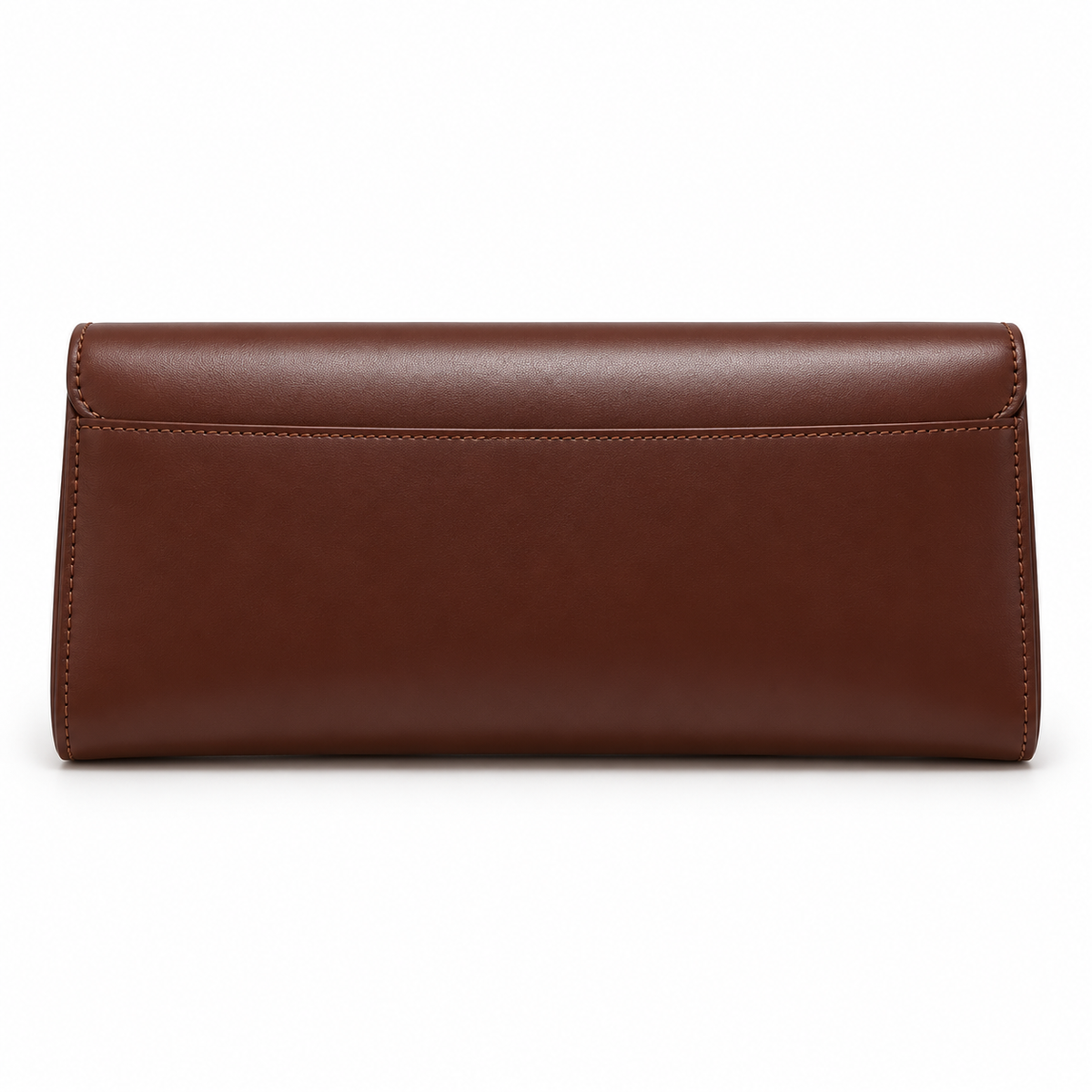 Chocolate Brown Clutch With Golden Loop