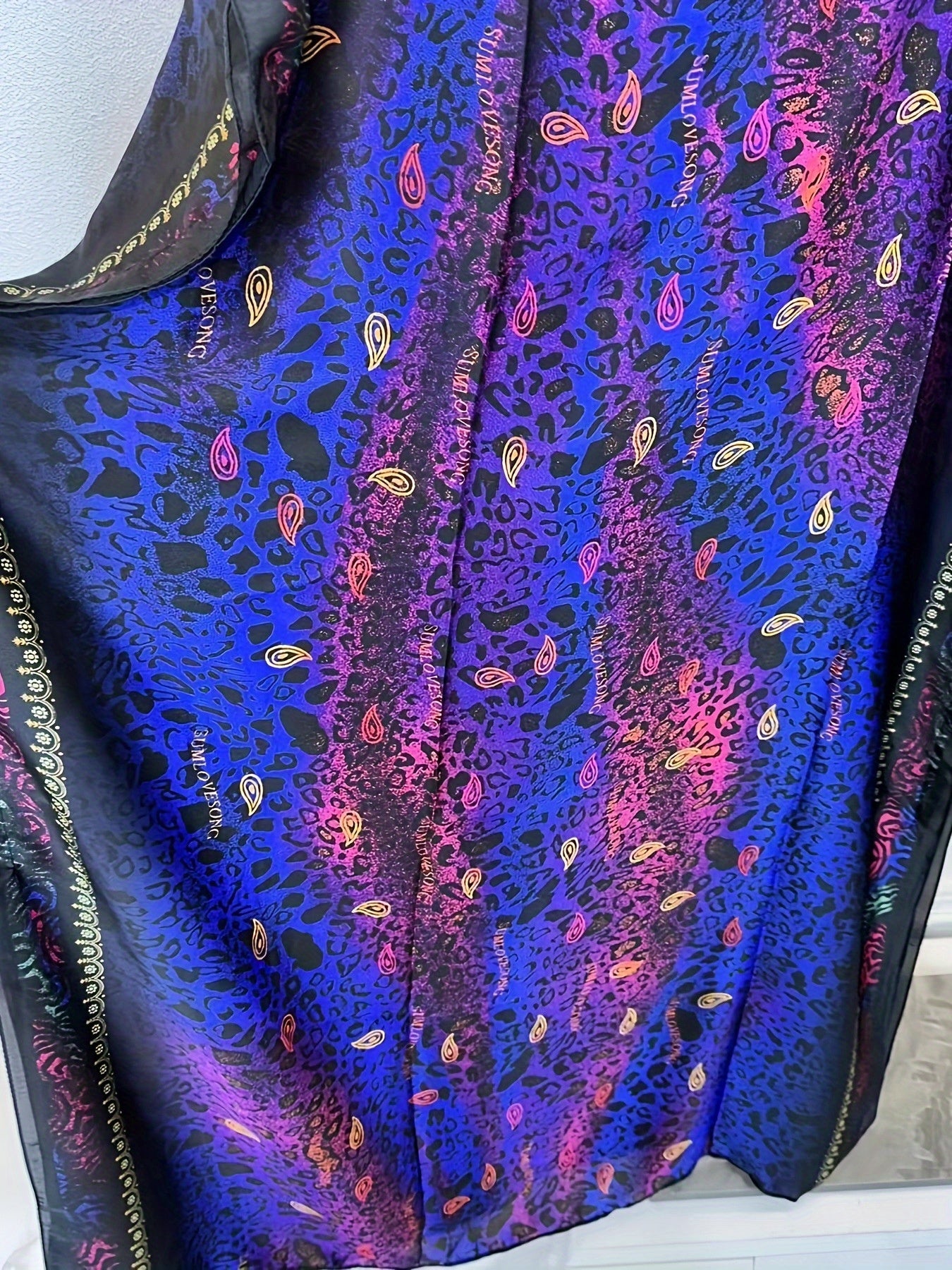Women's Middle Eastern Style Color-Block Batwing Sleeve Long Cover-Up Abaya Dress with Scarf - Loose Fit H-Shaped All-Season Lightweight Beach Pool Party Dress
