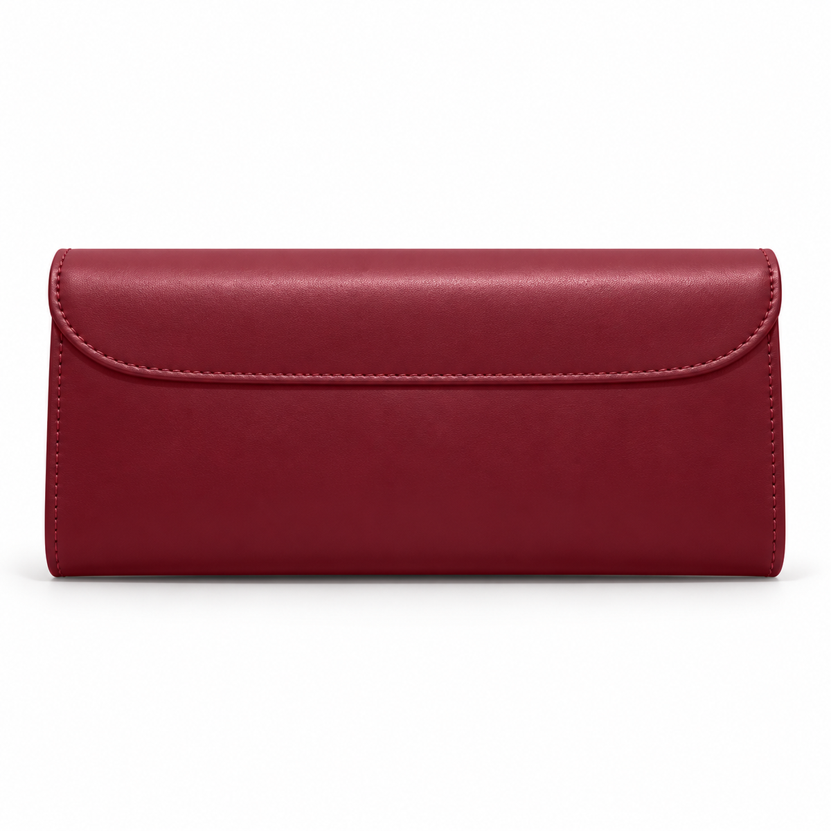 Burgundy Evening Clutch With Golden Accent