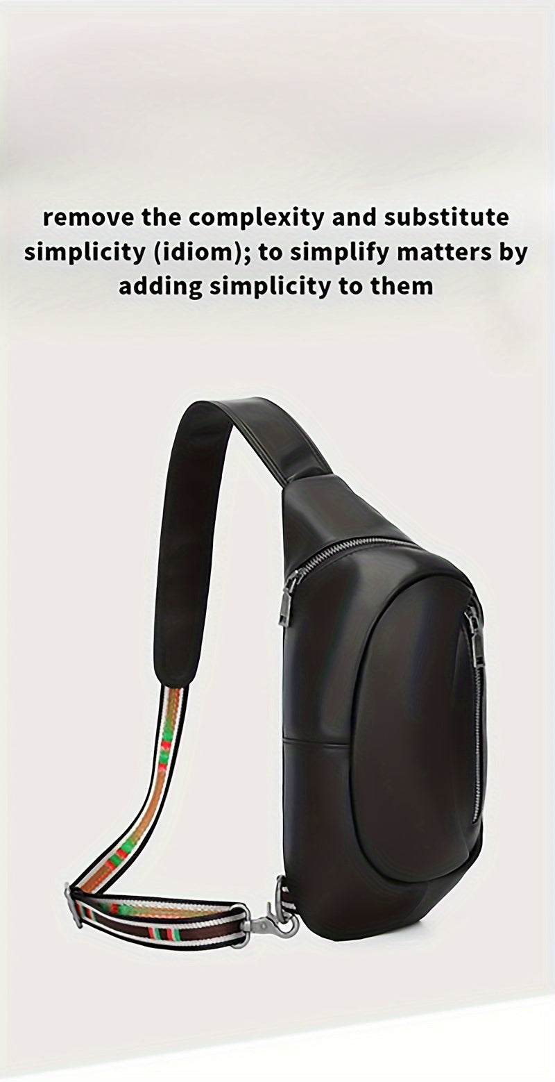New Leather Men's Sling Bag Large Capacity Waterproof Shoulder Bag Crossbody Bag