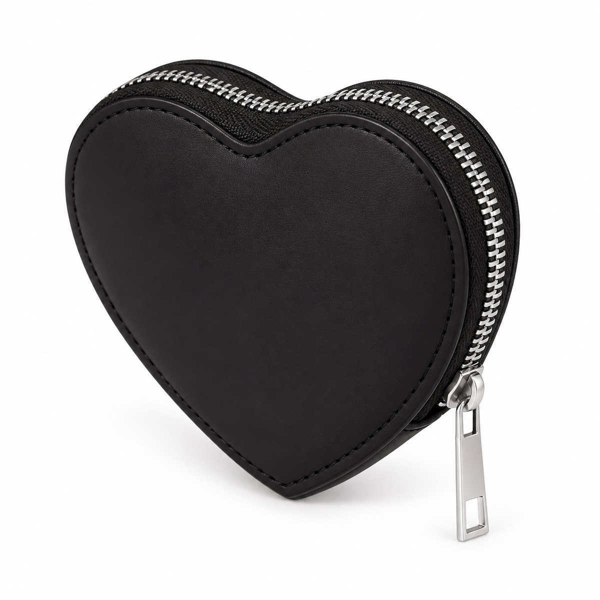 Black Heart Pouch Belt With Buckle