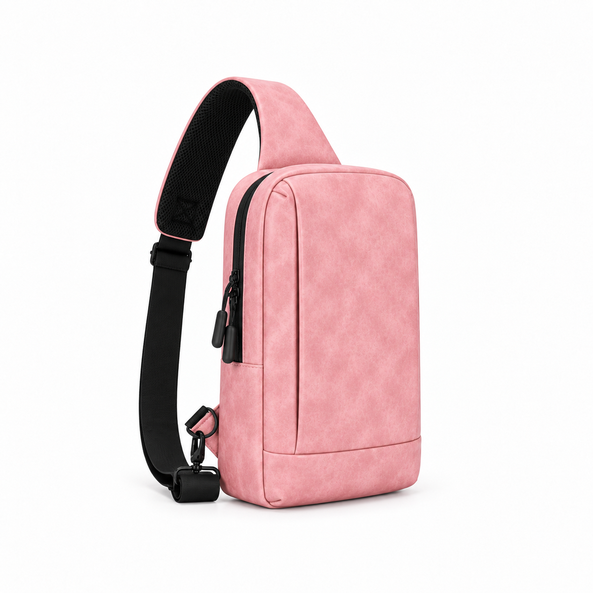 Pink Textured Crossbody Sling Bag