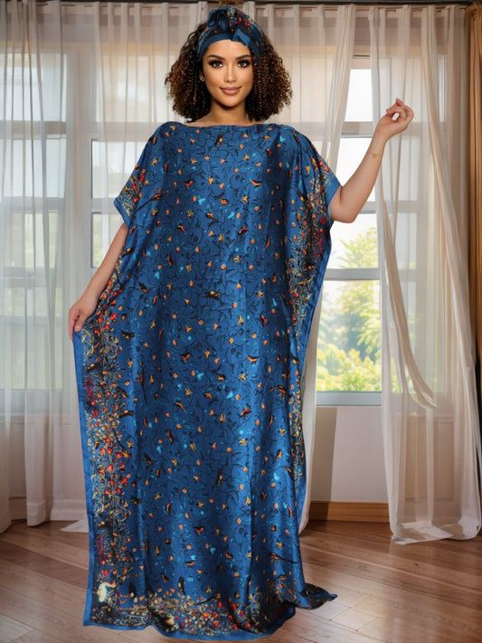 Plus Size, Women's Plus Size Kaftan Abaya with Matching Scarf - Flowy Lightweight Middle Eastern Abaya, Non-Stretch All-Season Islamicrobe, Elegant Turkish Kaftan for Formal & Casual Events Attire