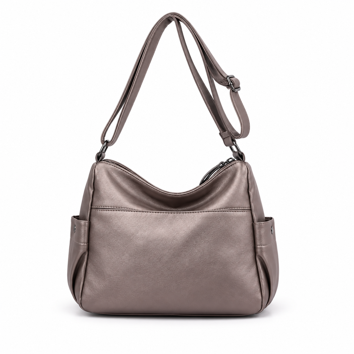 Gold Multi Pocket Adjustable Crossbody Bag