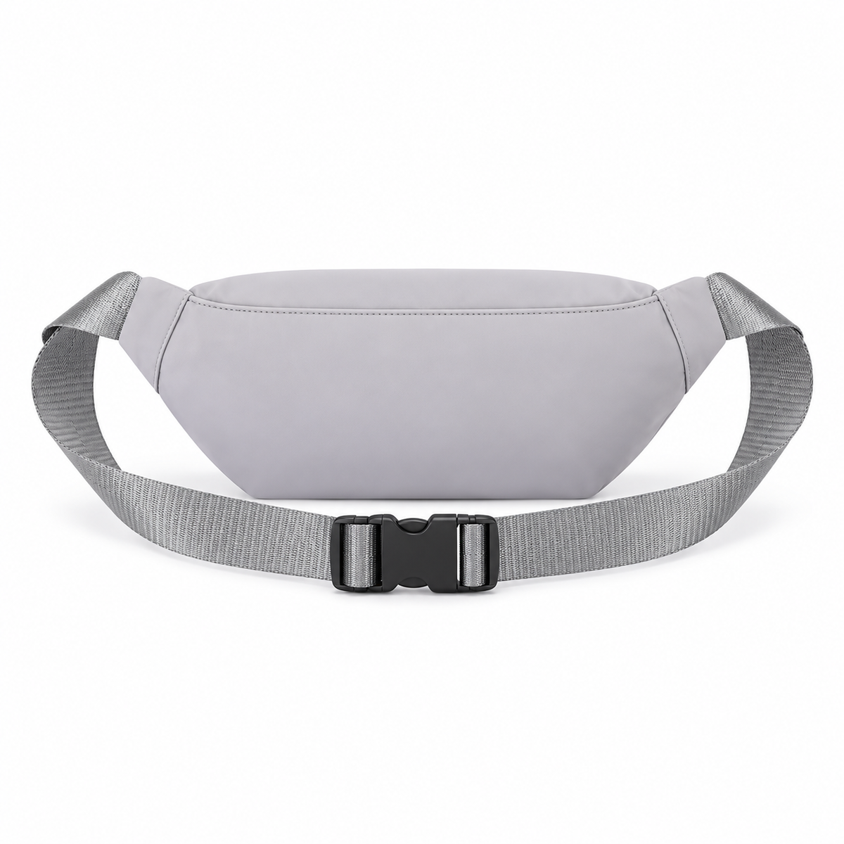 Elegant Gray Waist Bag Gold Details