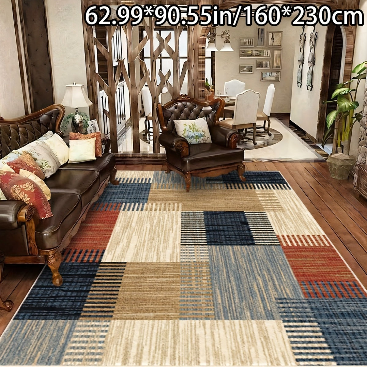 [Launch ][Golden Velvet + 1.76 LB Per Square Meter + Non-Slip Point Plastic Bottom + Bottom Point Plastic Pattern Craftsmanship]1pc Golden Velvet Home Decor Modern Abstract Geometric Pattern Versatile Decorative Style