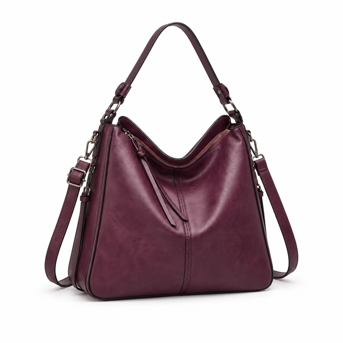 Purple Hobo Shoulder Bag With Crossbody