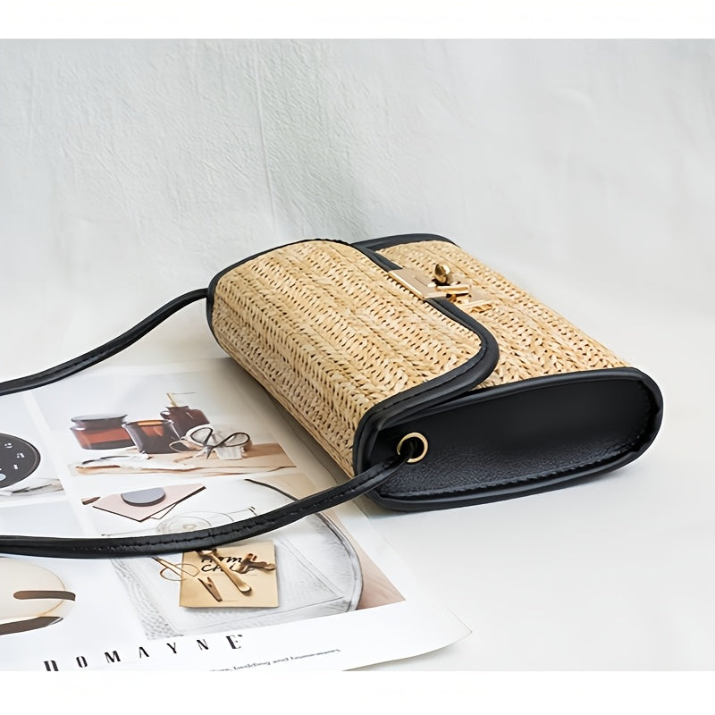 Women's WCrossbody Bag | New Summer Straw Bags, Travel Essentials, Beach Bag, Cosmetic Bag, Lightweight, Fashionable, And High-end