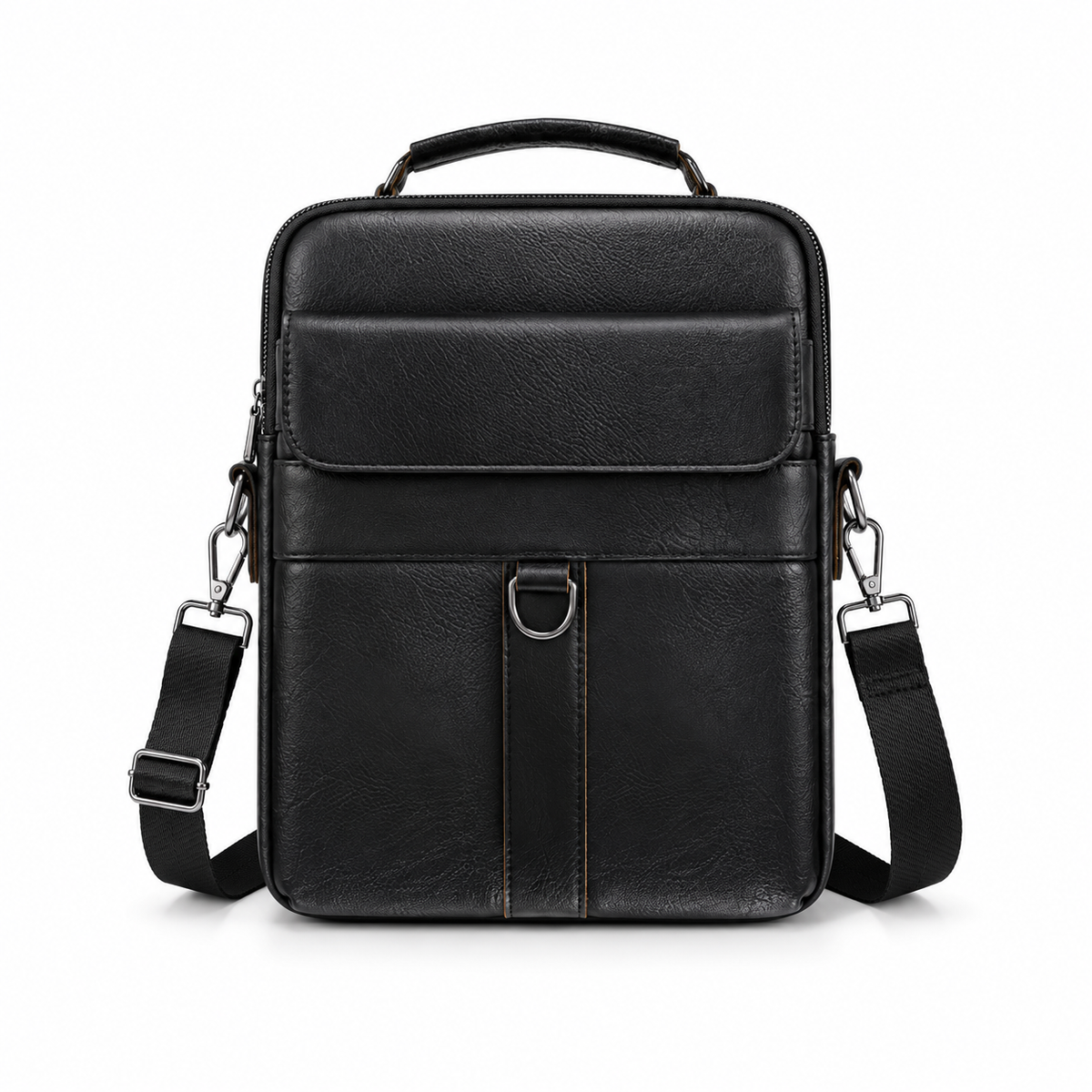 Black Leather Laptop Bag With Strap