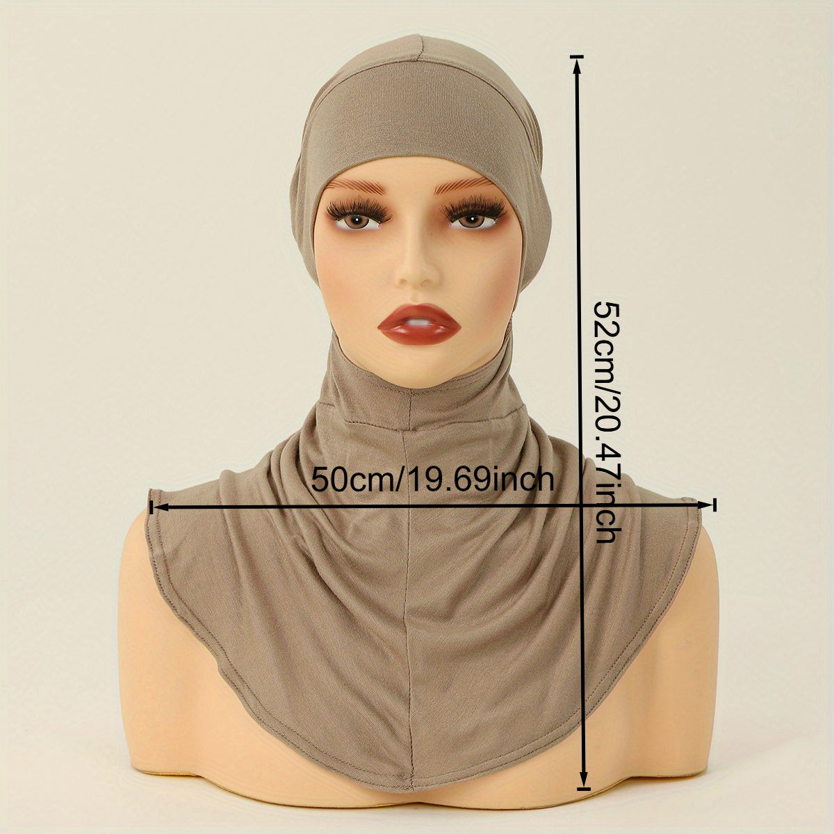 Women's Adjustable Elastic Hijab Scarf - Breathable, Middle Eastern-Inspired Design, Durable Fabric for Ramadan & Daily Wear, White & Black