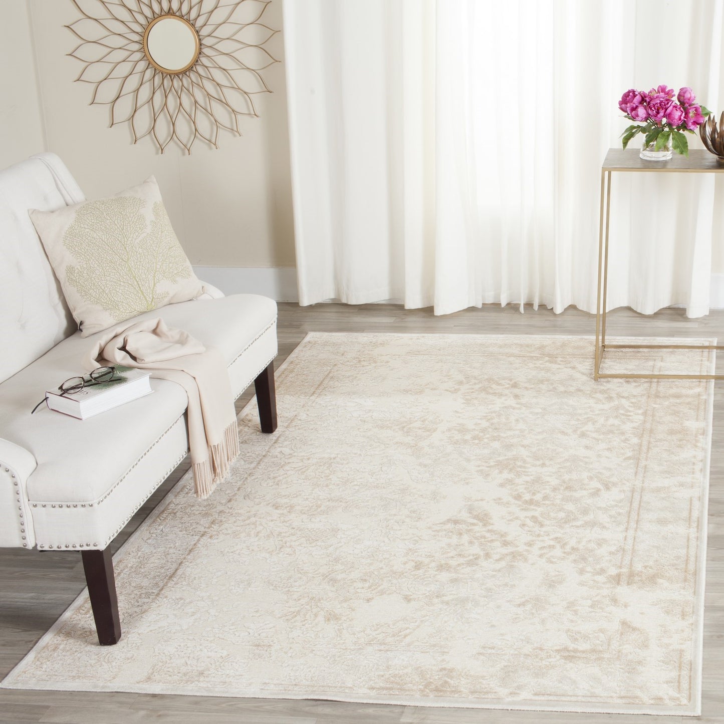 Stone Colour Transitional Indoor Power Loomed Easy Care Medium Area Rugs For Home Decor Rug for Living Room, Bedroom, Dining Room, Home Office, Basement