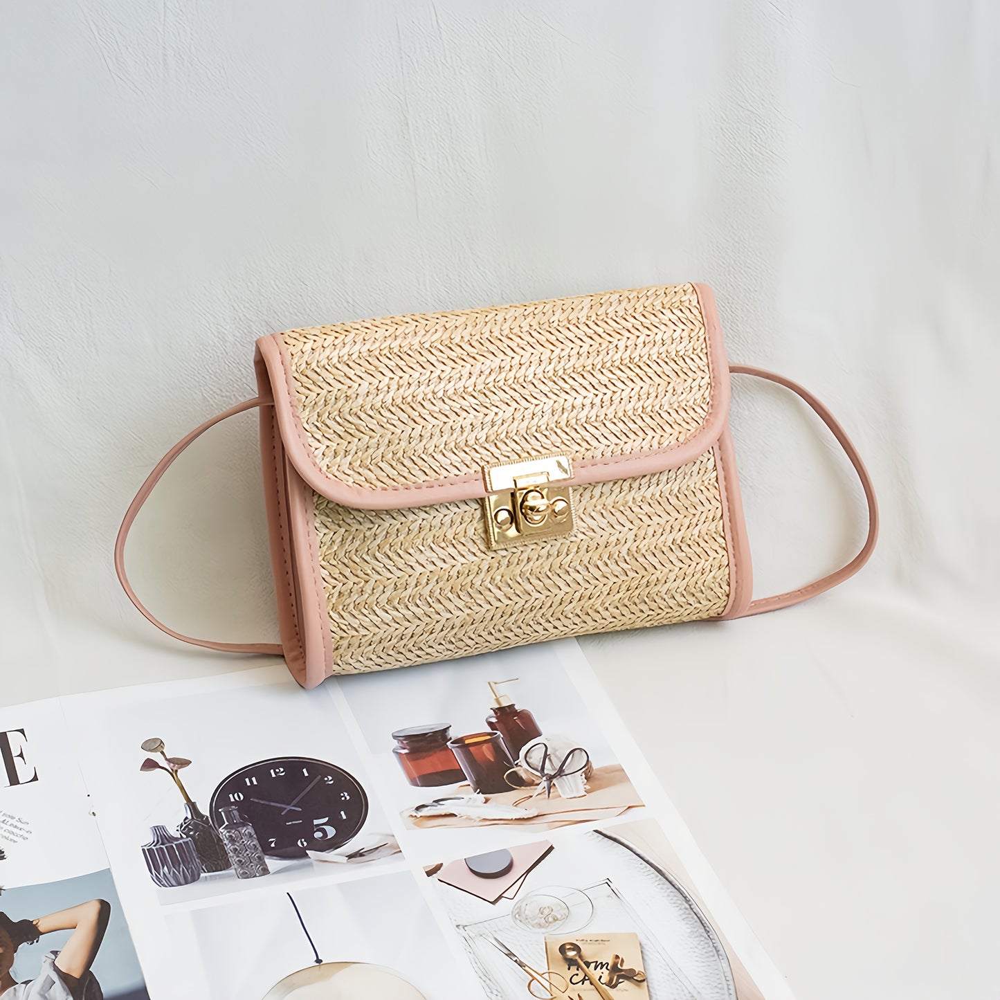 Women's WCrossbody Bag | New Summer Straw Bags, Travel Essentials, Beach Bag, Cosmetic Bag, Lightweight, Fashionable, And High-end
