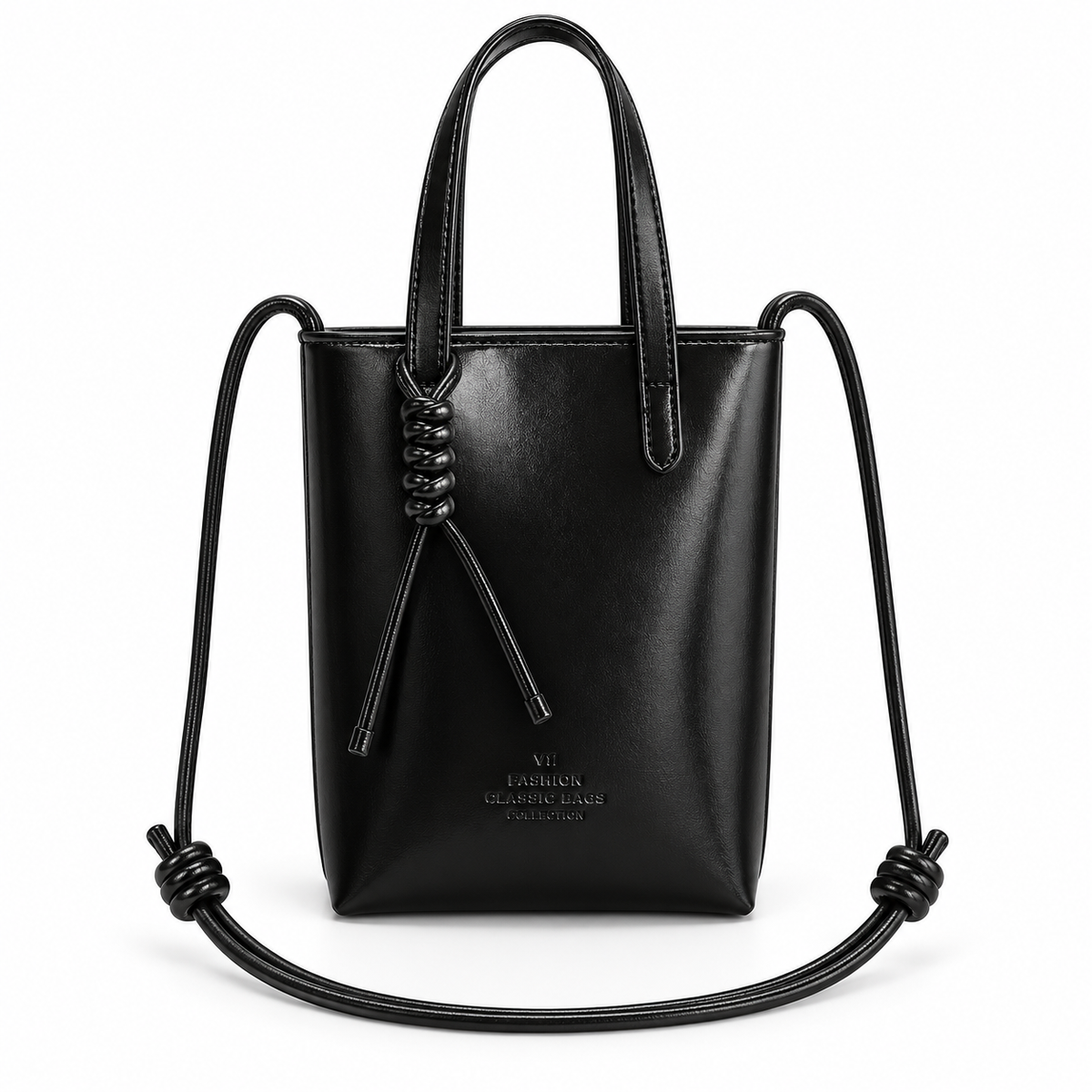 Elegant Black Mini Crossbody Tote Bag