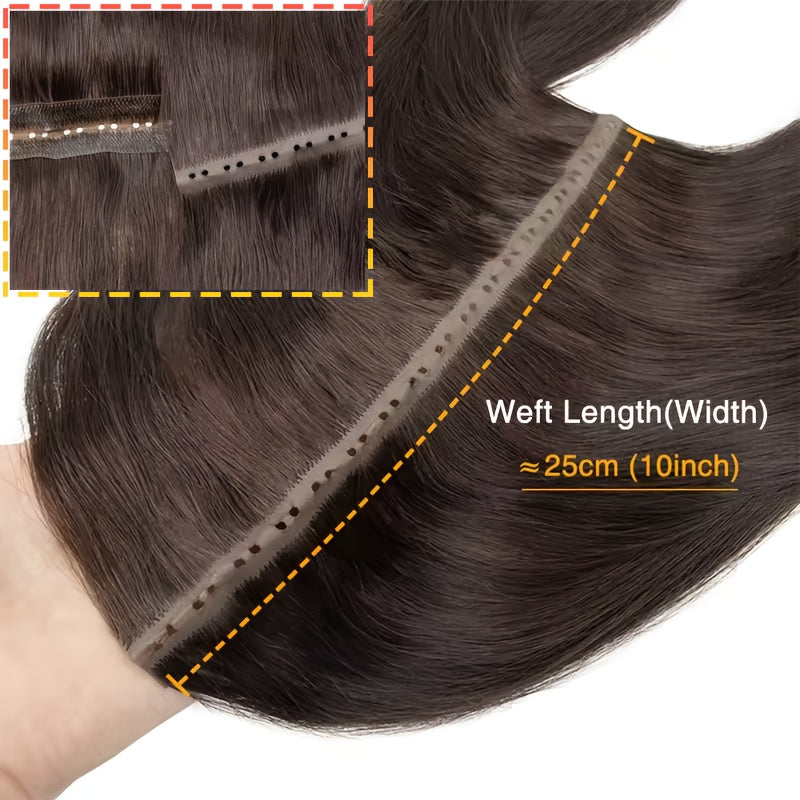 1pc Invisible Hole Human Hair Weft Extensions - Straight Blonde Double Side Weft for Women, 12" - 40g, 16" - 40g, 20" - 50g, 24" - 50g, Natural Hair, Hair Filling|Straight Hair Extensions|Invisible Hole Weft, Hair Wefts