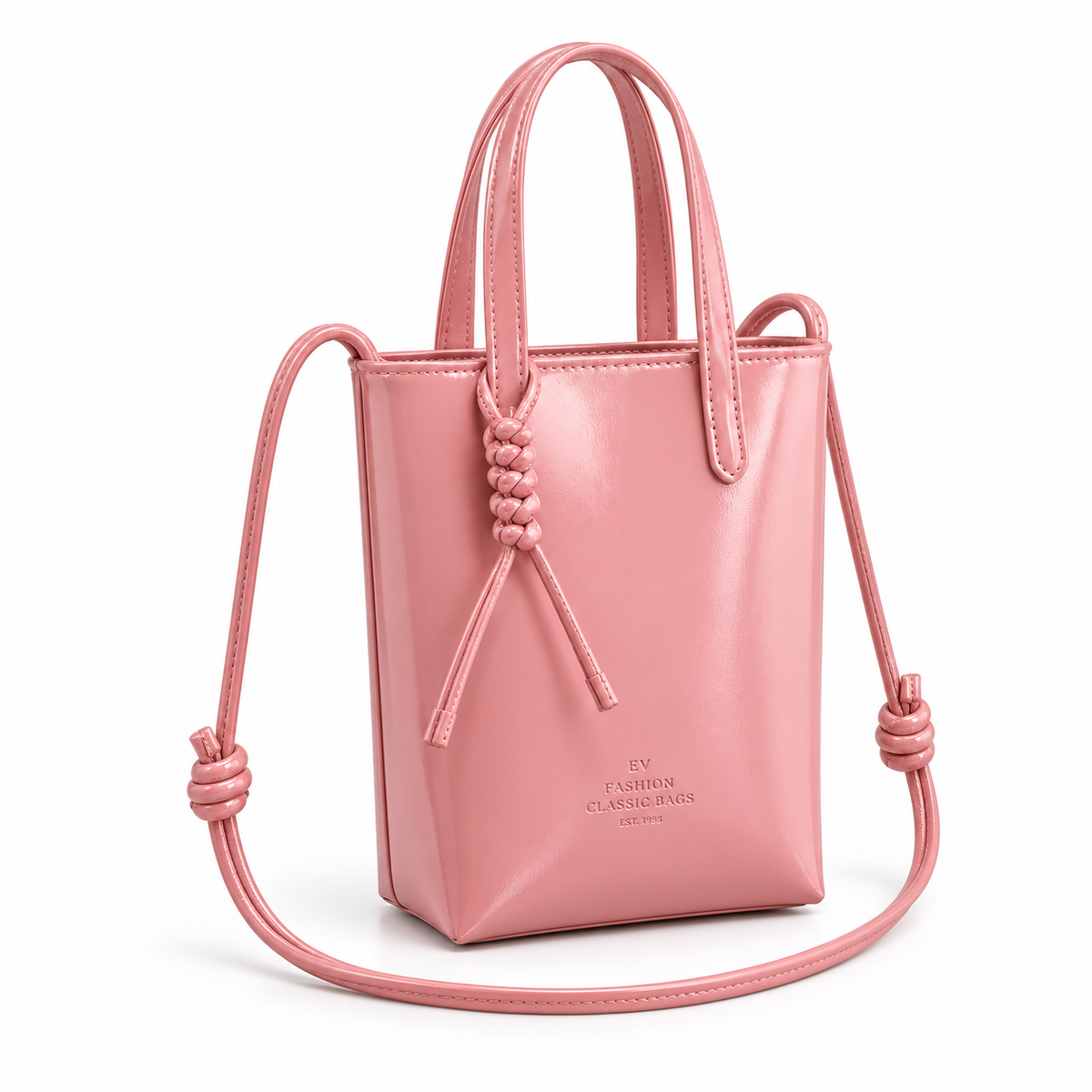 Elegant Blush Pink Knotted Crossbody Bag