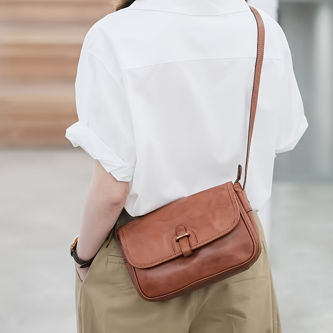 Ladies Leather Messenger Bag, Retro Crossbody Bag, Handbag, Crossbody Bag, Classic Design, Keep Your Daily Necessities Organized