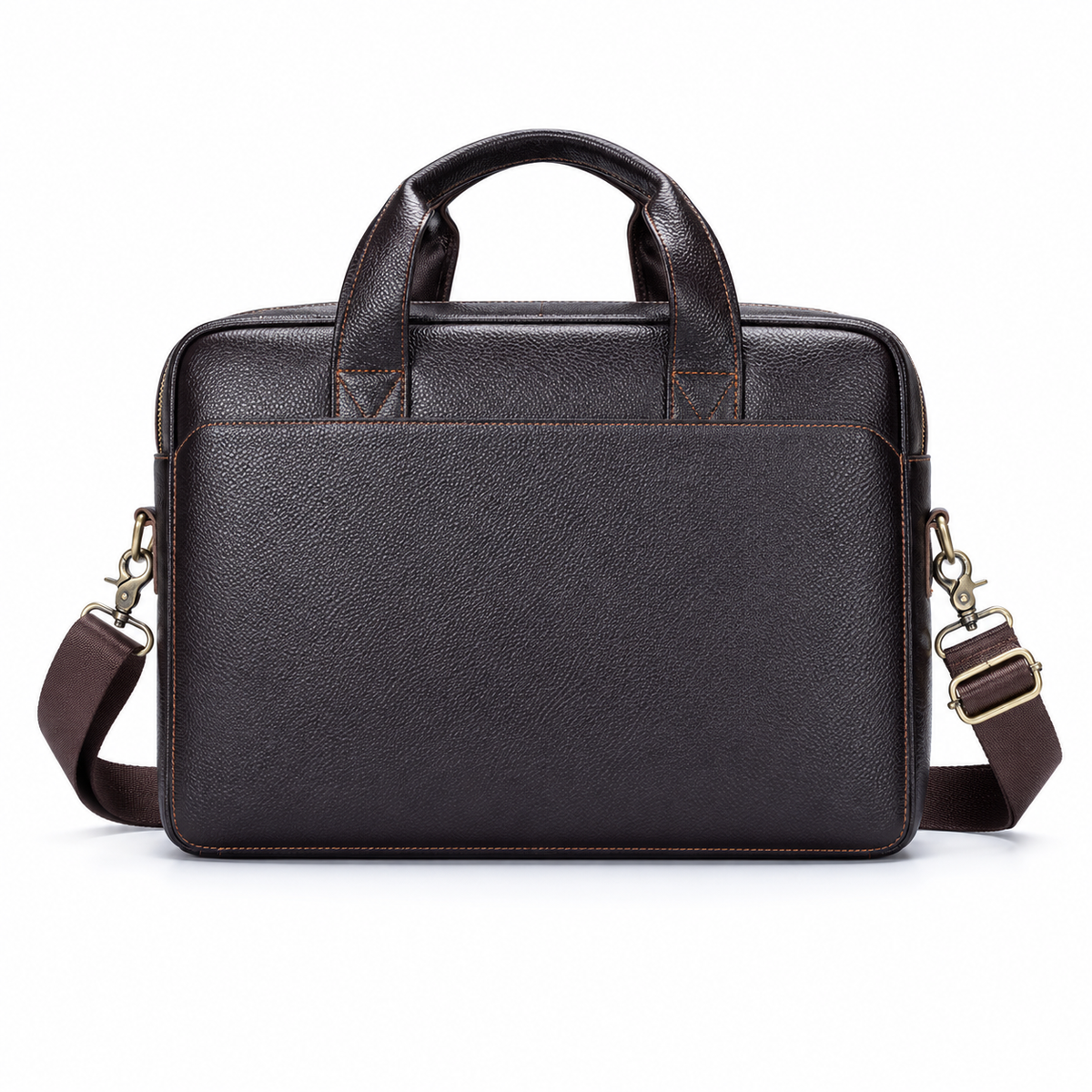 Classic Leather Briefcase With Shoulder Strap