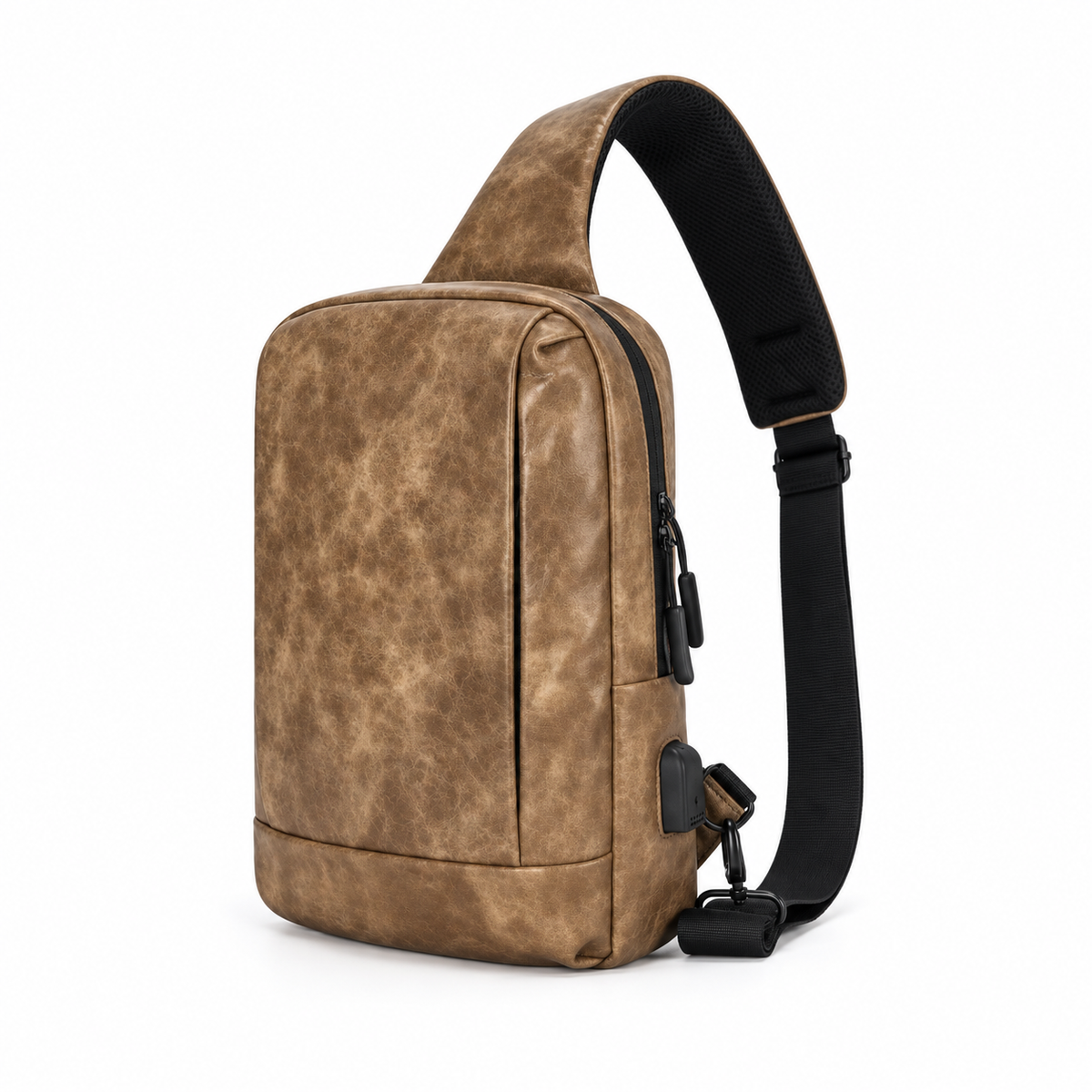Khaki Vintage Style Crossbody Sling Bag